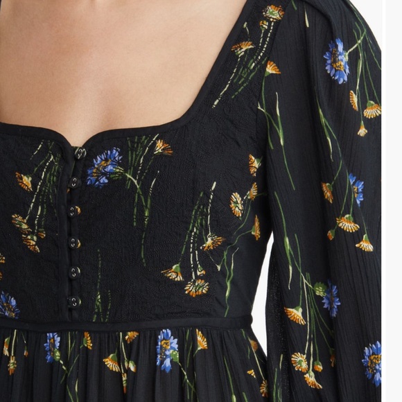 Madewell Xiomara Floral Print Long Sleeve Cotton Dress - Picture 6 of 11